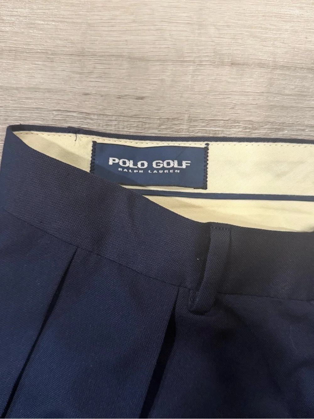 Polo Ralph Lauren Men's Siena Herringbone Navy Cotton Pleated Pants Sz 32